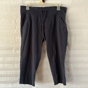 Pro-Sport Women's Capri Workout Pants Dark Blue XL Drawstring Athletic